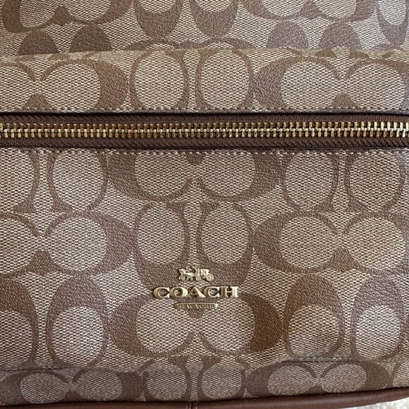 NWT! RARE! Coach Charlie Backpack In Signature Kahki Saddle Women\'s Bag F32200 main image 7